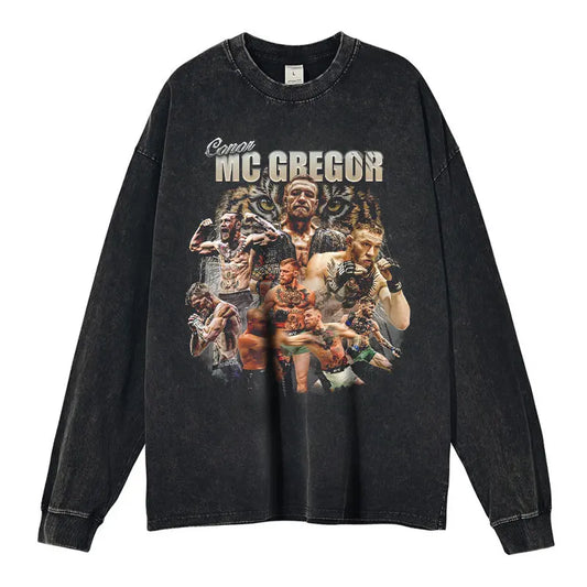 Camiseta larga Vintage Conor McGregor,Gervonta Davis Tops